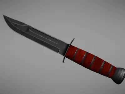 Knife Ka-Bar Low-poly 3D model