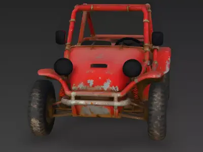 Wasteland-Scrapper Dune Buggy 3D Model Low-poly 3D model