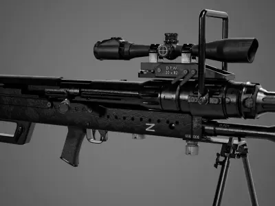 NTW-20 Anti-Materiel Rifle Low-poly 3D model