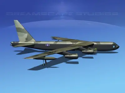 Boeing B-52D Stratofortress V03 3D model