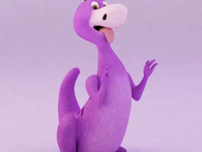  CARTOONIST DINOSAUR CHARACTER Low-poly 3D model