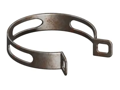 Rusty Motorcycle Silencer Bracket 3D model