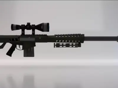 Heavy Sniper Rifle  Low-poly 3D model