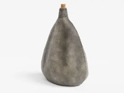 waterskin flask old leather water er1 Low-poly 3D model