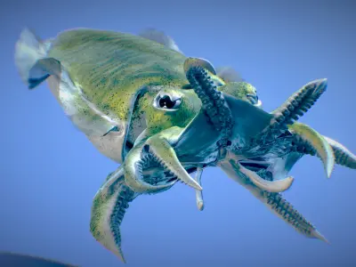 Golden Cuttlefish 3D model