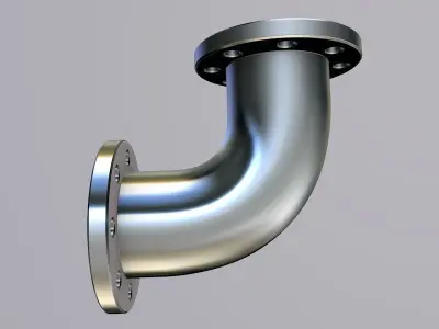 Flanged pipes and flanged elbow for kitbashing Free low-poly 3D model