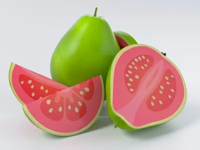 Cartoon Guava 3D model