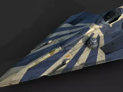 Star Wars Jedi Starfighter - Plo Koon Low-poly 3D model