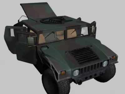 Milletary jeep Low-poly 3D model