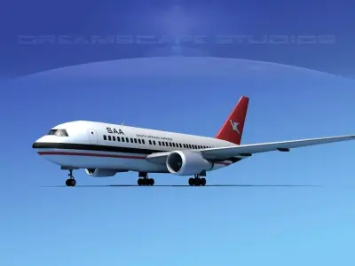 Boeing 767-200ER South African Airways 3D model