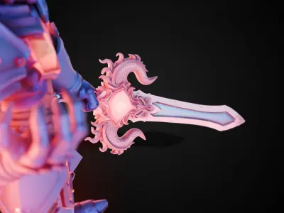 Stylized Sword - Dragonsoul Edge Eternaflare - Game Ready 3D model