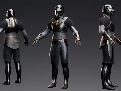 Medium Armored Warrior Knight V1 - Unity Project Low-poly 3D model