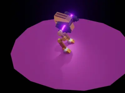Low Poly Mech Robot - Game-Ready Blender Model Low-poly 3D model