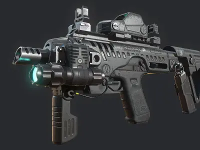 Roni Carbine PBR Low-poly 3D model