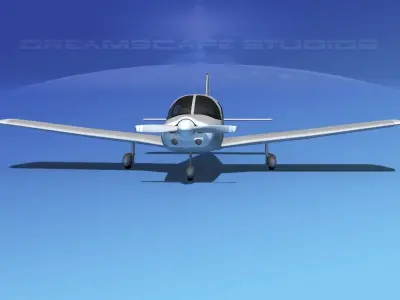 Piper PA-28 Bare Metal 3D model