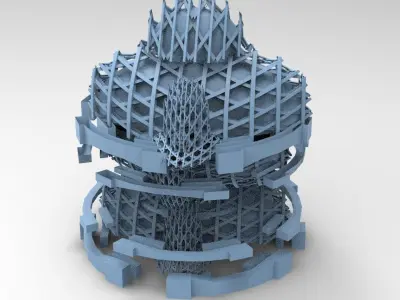 Financial district brutalist top 3D model