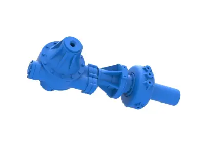 Turbonique Turbo booster axle Scale 1 to 25 3D print model