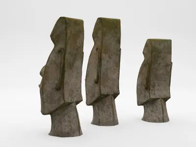 Easter Island - Moai Heads 3D model