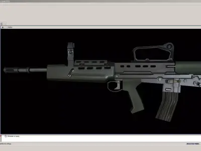 SA80-CarryHandle rifle on computer screen Low-poly 3D model