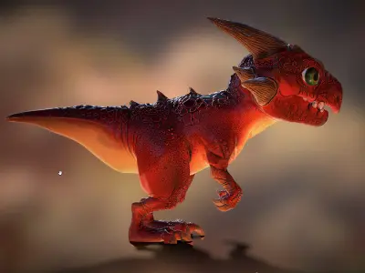 3DRT -  Fantasy Drake pet Low-poly 3D model
