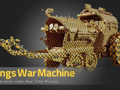 Vikings War Machine - Tutorial and Asset Low-poly 3D model