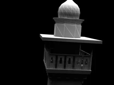 MiddleEast Arabic Minaret Islamic Mosque Beacon Free low-poly 3D model