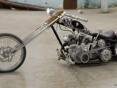 Street Chopper - Skull Theme 3D model
