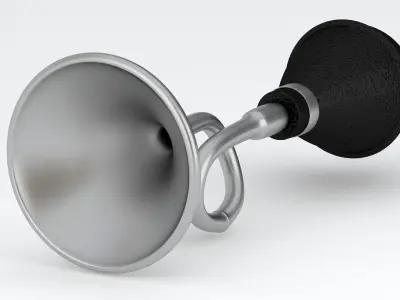 Vintage Vehicle Horn Silver 01 3D model