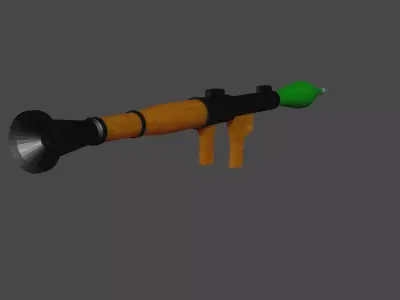 lowpoly game ready RPG grenade launcher Free low-poly 3D model