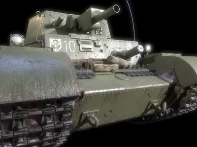 40M and 41M Turan tank Low and Highpoly Low-poly 3D model