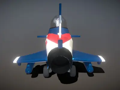 Cartoon Airplane J-10 Low-poly 3D model