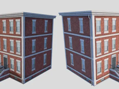 Boston Buildings Pack 01 Low-poly 3D model