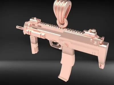  Hip Hop UZI Kolye GUN Shape Pendant Necklace Necklaces Jewelry 3D print model