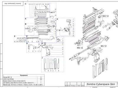Sombra Cannon Cyberspace Skin - STL CAD bundle - Commercial Use 3D print model