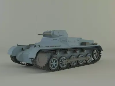 Pz Kpfw I Ausf B military tank 3D model
