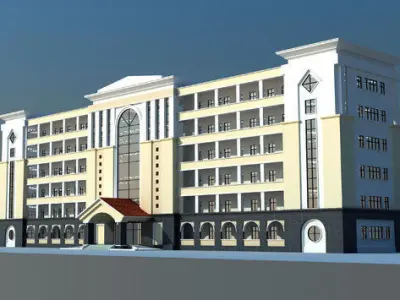 Schools in Asia 3D model