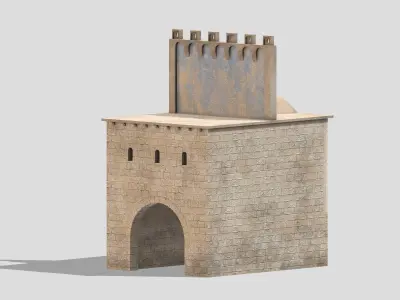 Castle Medieval Middle Ages 01 Low Poly PBR Realistic Low-poly 3D model