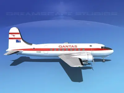 Douglas DC-4 Qantas 1 3D model