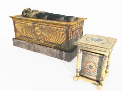 Pharaoh s coffin and other relics 3D model