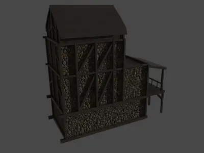 Medieval House Free low-poly 3D model