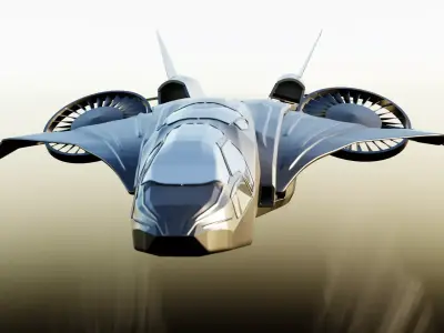 Marvel Quinjet Low-poly 3D model