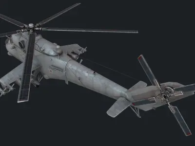 Mi-35m Low-poly 3D model