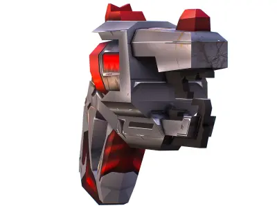 LowPoly Sci-Fi Cartoon Pistol Gun Low-poly 3D model