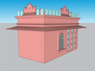 indian jodhpuri stone chatri dome 3D model