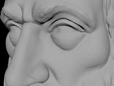 greek philosopher aristotle face sculpt 3D model
