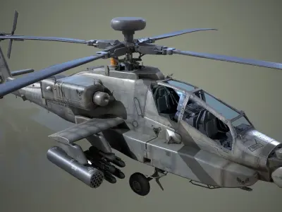 AH-64D Apache Longbow Helicopter Low-poly 3D model