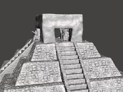 6MM SCALE AZTEC PYRAMID MINIATURE MODEL FOR FANTASY SCIFI GAMES 3D print model