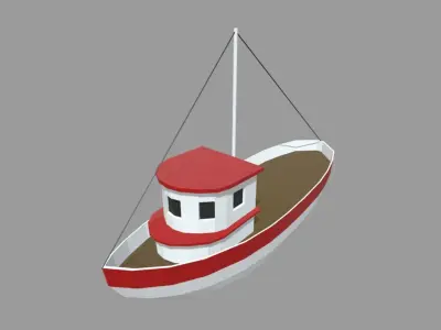 Low Poly Boat 03 Low-poly 3D model