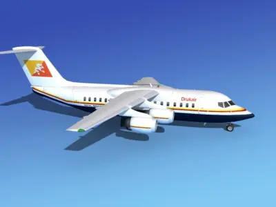 BAe 146-200 Royal Bhutan 3D model