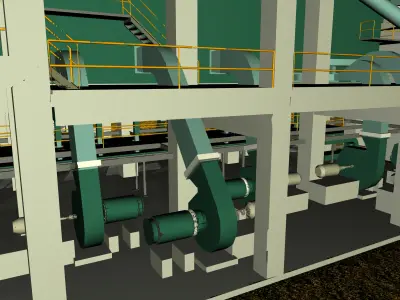 7-Cooler Electrostatic Precipitator Cement Plant Free 3D model
